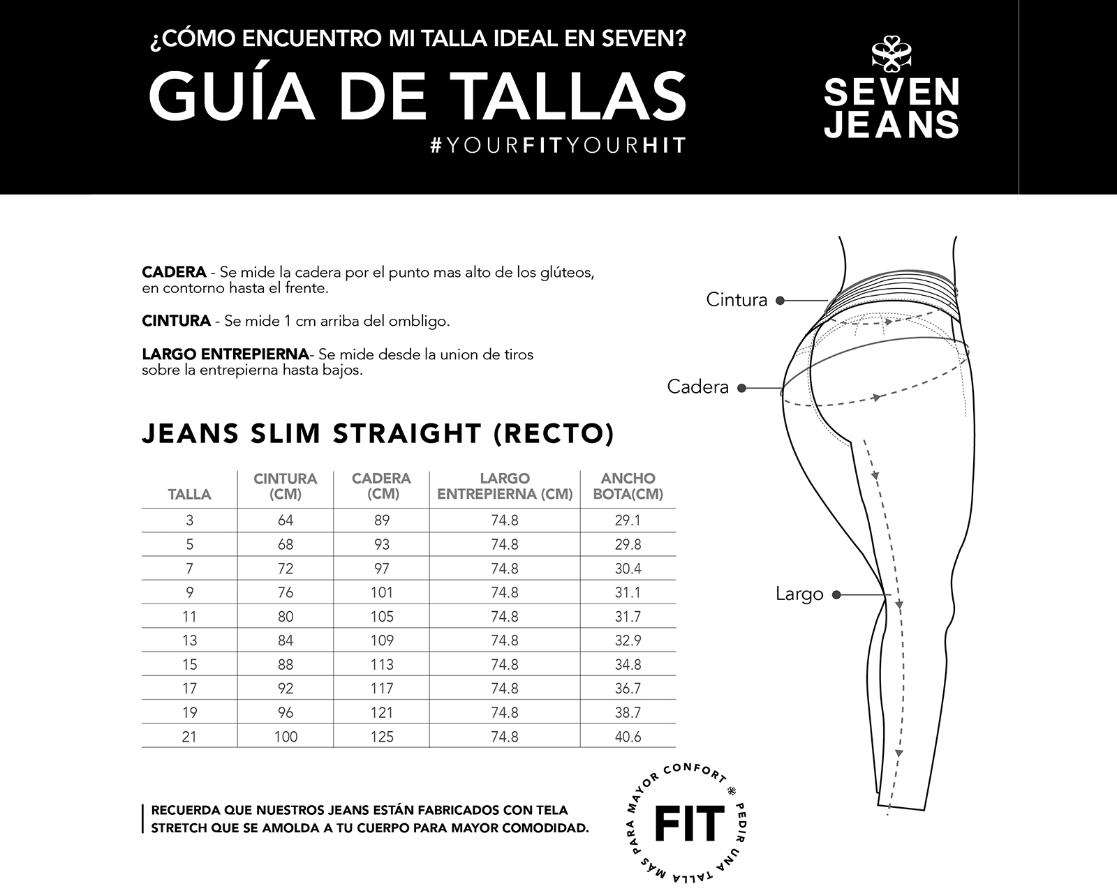 Foto 6 pulgar | Jeans Mezclilla Mujer Recto Cintura Super Alta Seven Jeans