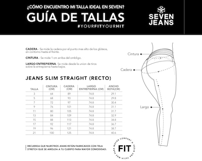 Foto 5 | Jeans Mezclilla Mujer Recto Cintura Super Alta Seven Jeans