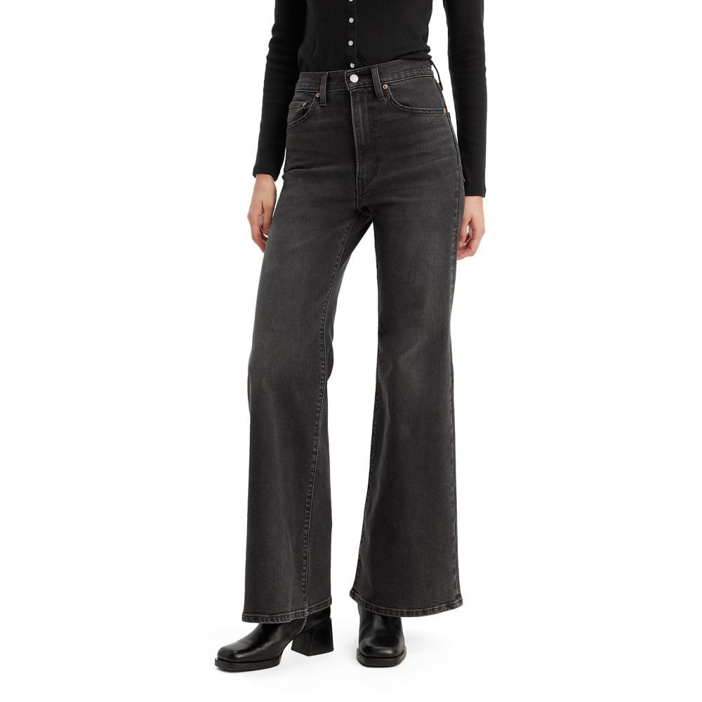 Pantalones Vaqueros Levi's Ribage Bell Para Mujer, Color Negro, Talla 28 - Venta Internacional.