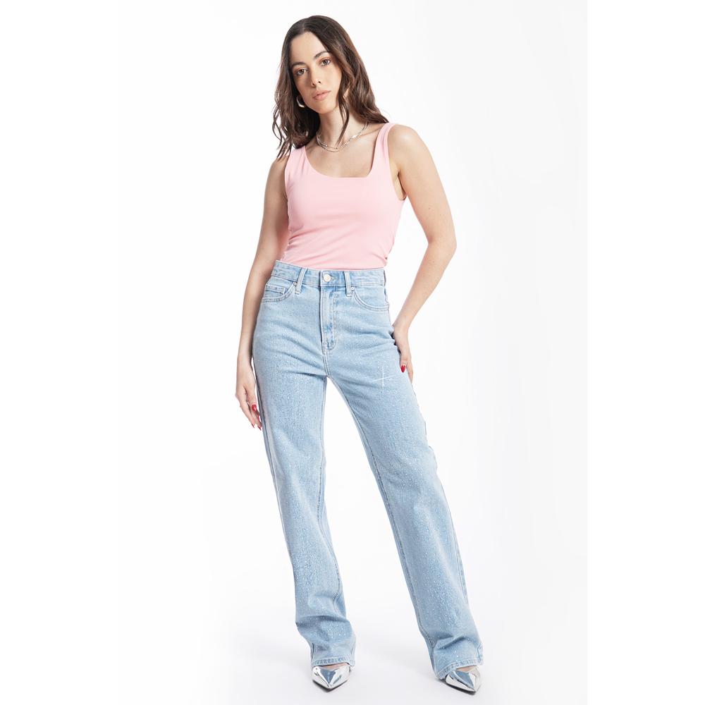 Foto 1 | Jeans Con Pedrería Juvenil, 6847 (meclilla Tono Claro) Azul