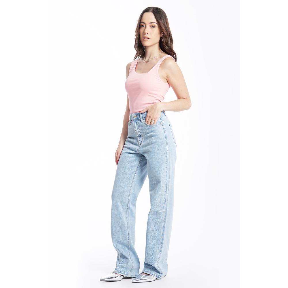 Foto 3 pulgar | Jeans Con Pedrería Juvenil, 6847 (meclilla Tono Claro) Azul