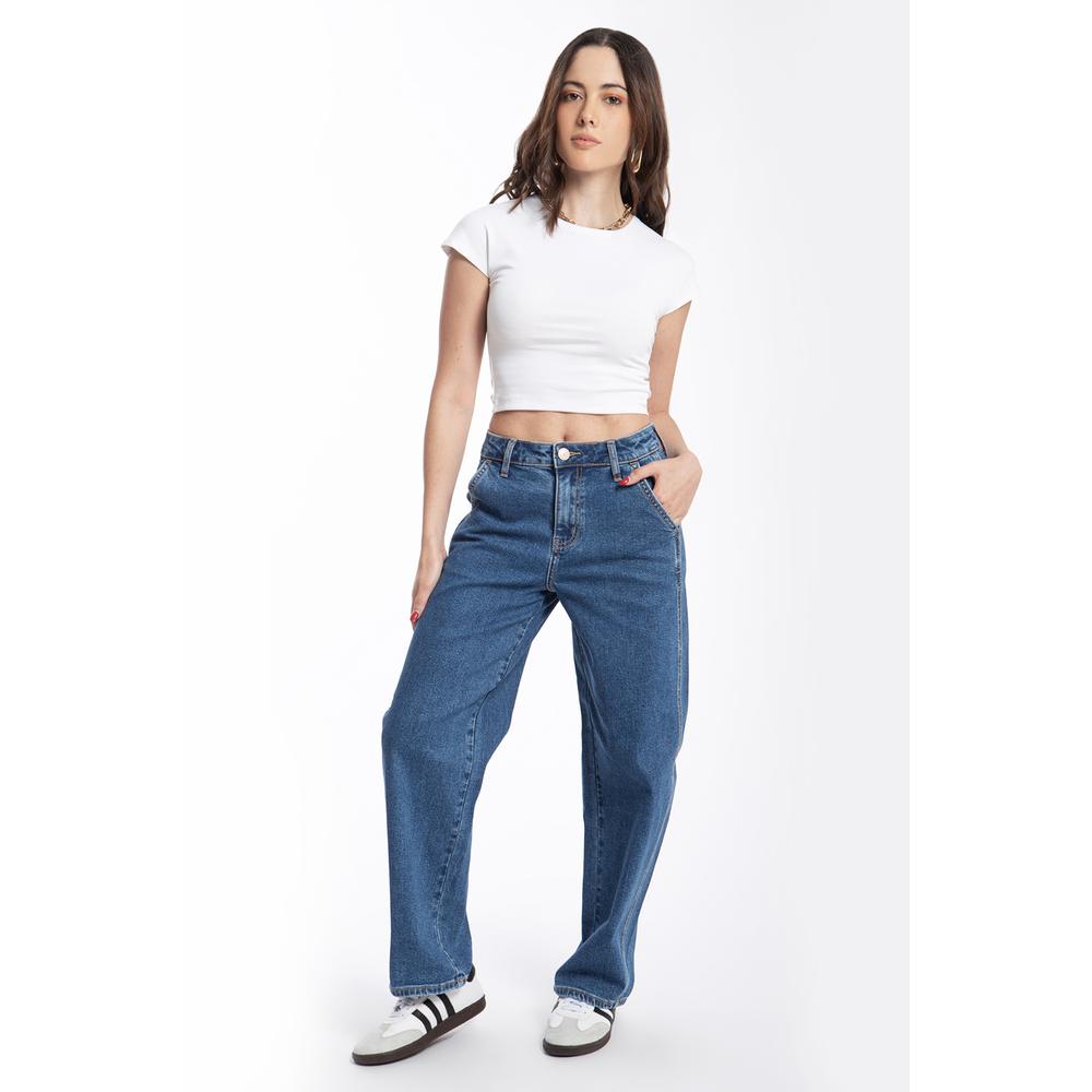 Jeans Tipo Barrel Juvenil, 6855 (mezclilla Tono Medio) Azul