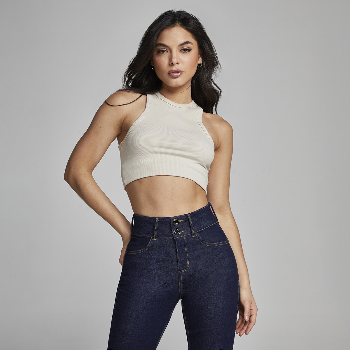 Foto 7 | Jeans Mujer Pantalon  Straight Cintura Alta Levanta Pompa Push Up Seven Jeans 0077ston