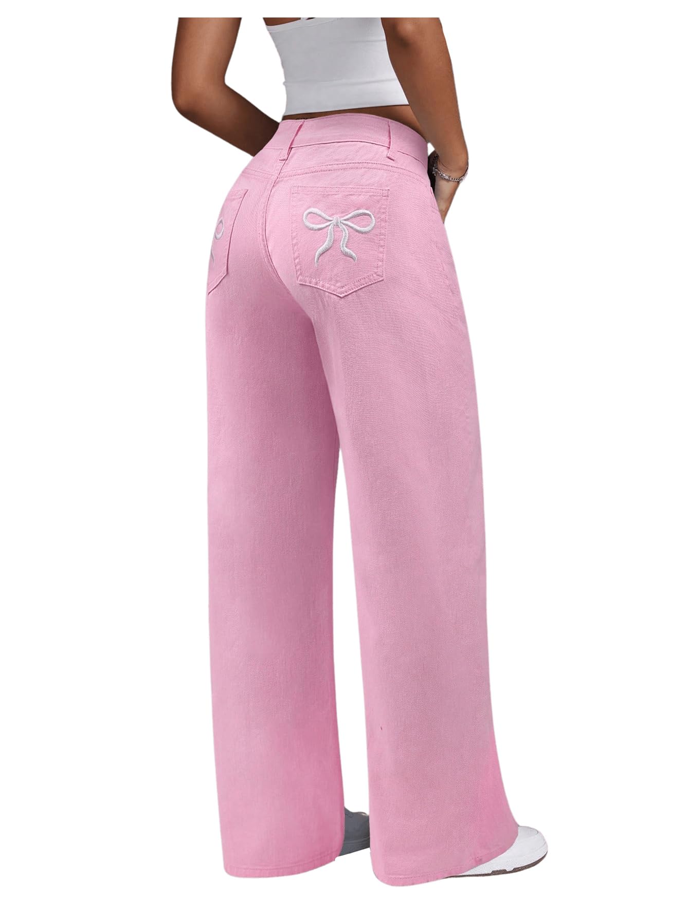 Foto 2 pulgar | Jeans Floerns Y2k Straight Leg Boyfriend Pink 30 Para Mujer - Venta Internacional.