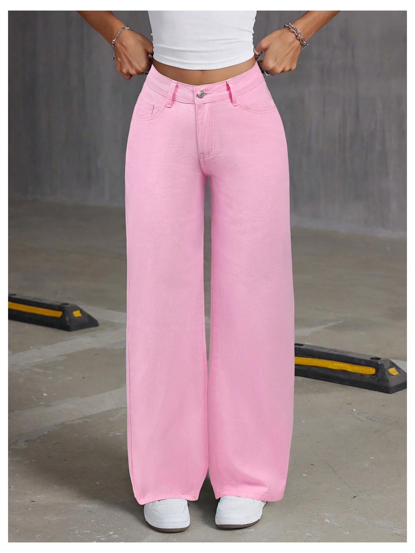 Foto 3 pulgar | Jeans Floerns Y2k Straight Leg Boyfriend Pink 30 Para Mujer - Venta Internacional.