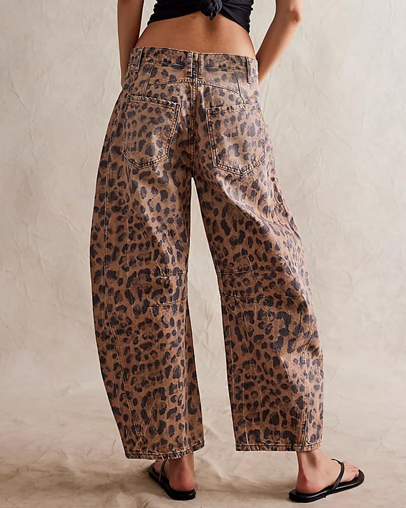 Foto 3 pulgar | Jeans Kedera Para Mujer, Holgados, Pernera Ancha, Forma De Herradura, Leopardo - Venta Internacional.