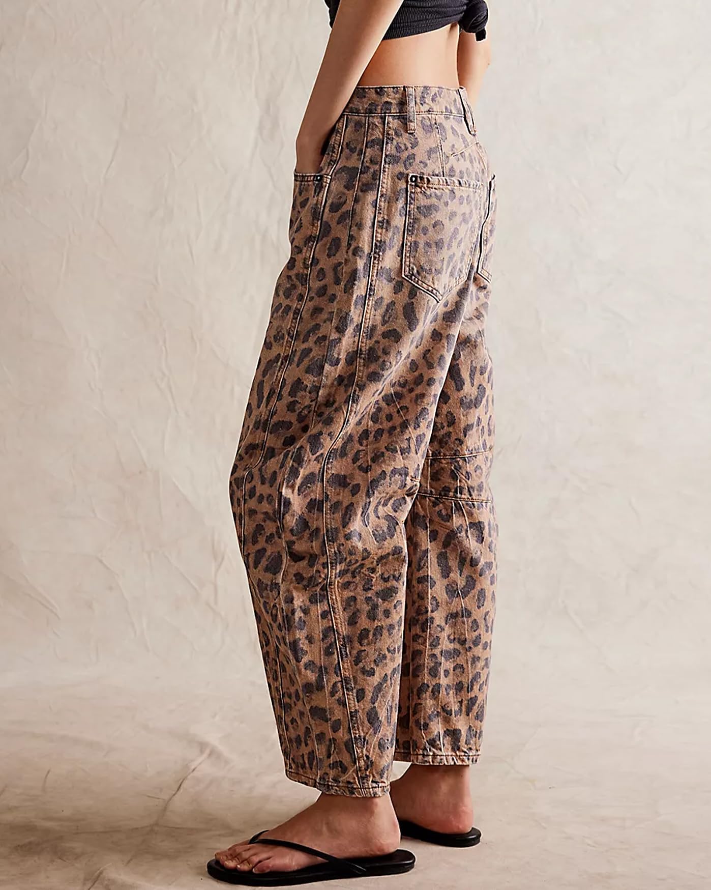 Foto 3 | Jeans Kedera Para Mujer, Holgados, Pernera Ancha, Forma De Herradura, Leopardo - Venta Internacional.