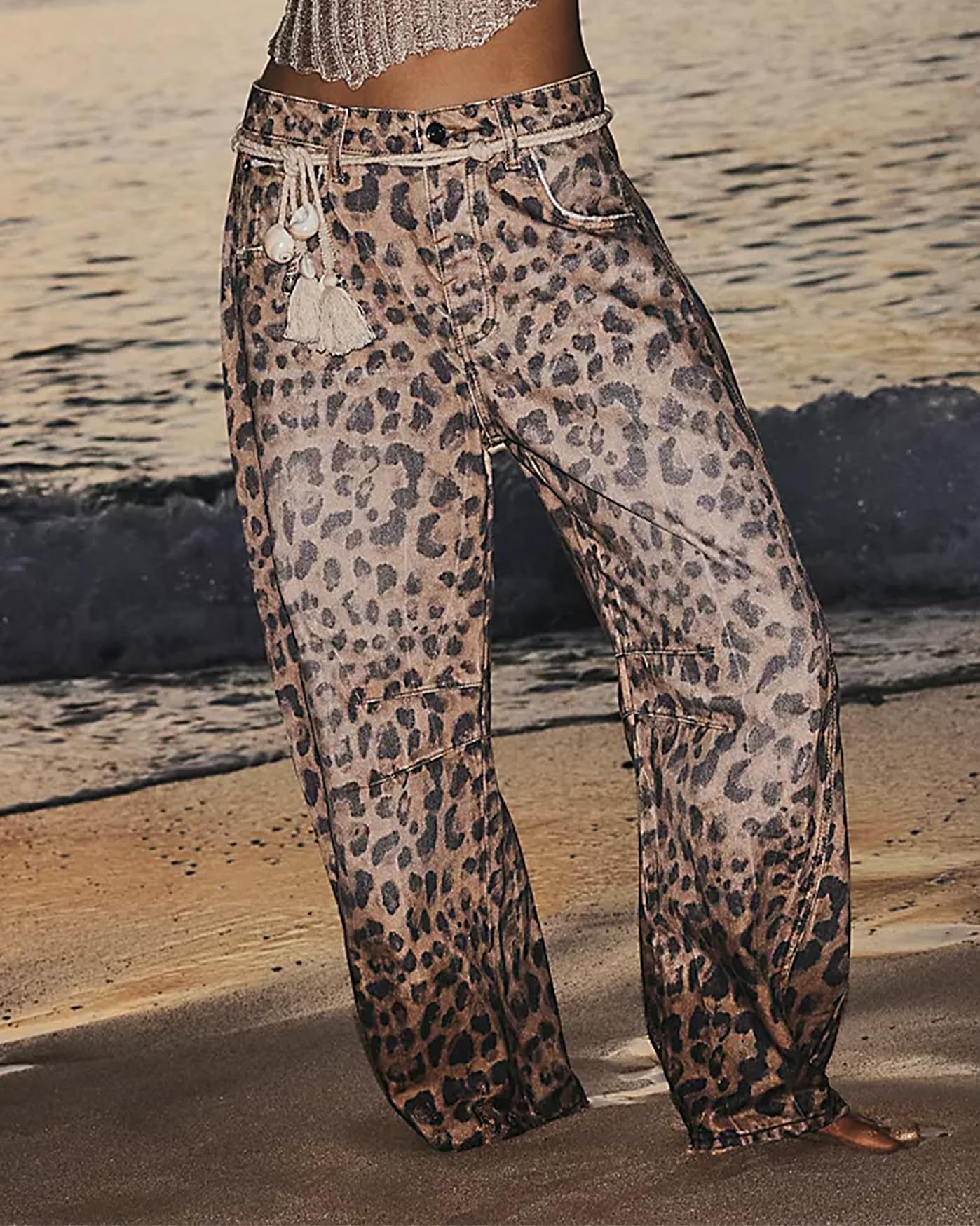 Foto 6 | Jeans Kedera Para Mujer, Holgados, Pernera Ancha, Forma De Herradura, Leopardo - Venta Internacional.