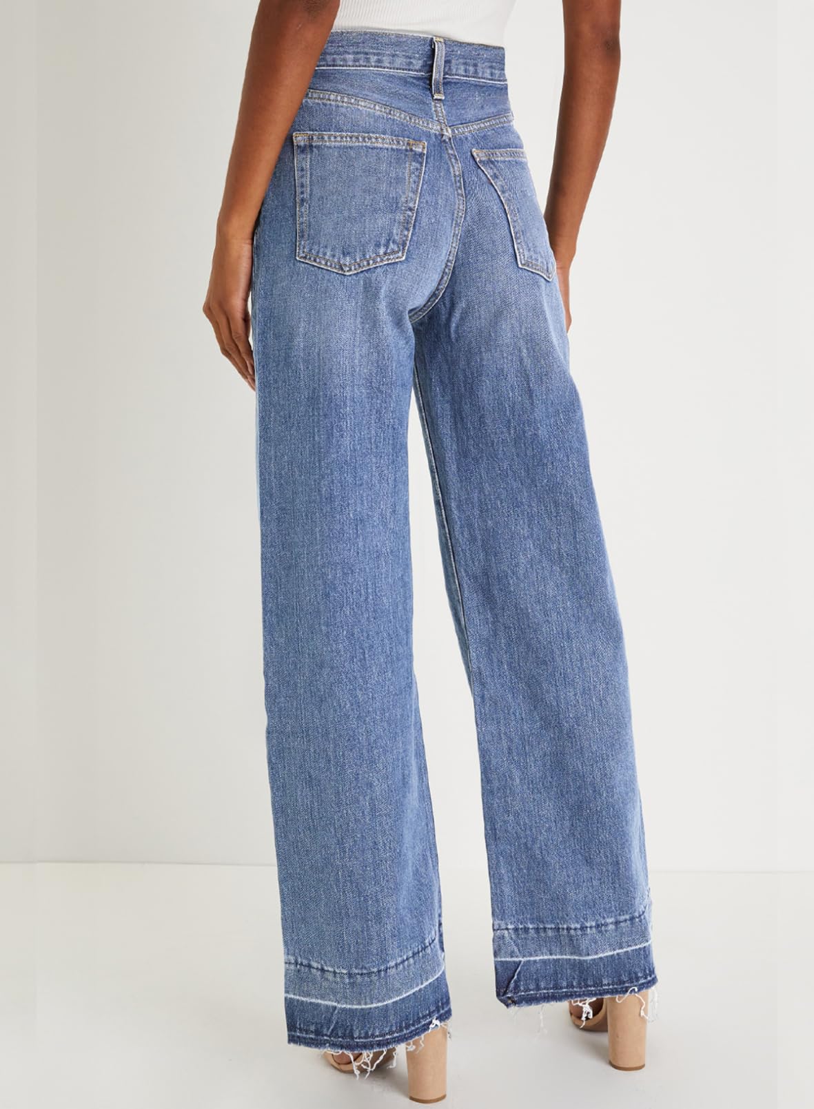 Foto 2 | Pantalones Vaqueros Elegantes, De Cintura Alta, Acampanados Y Pernera Ancha, Para Mujer - Venta Internacional.