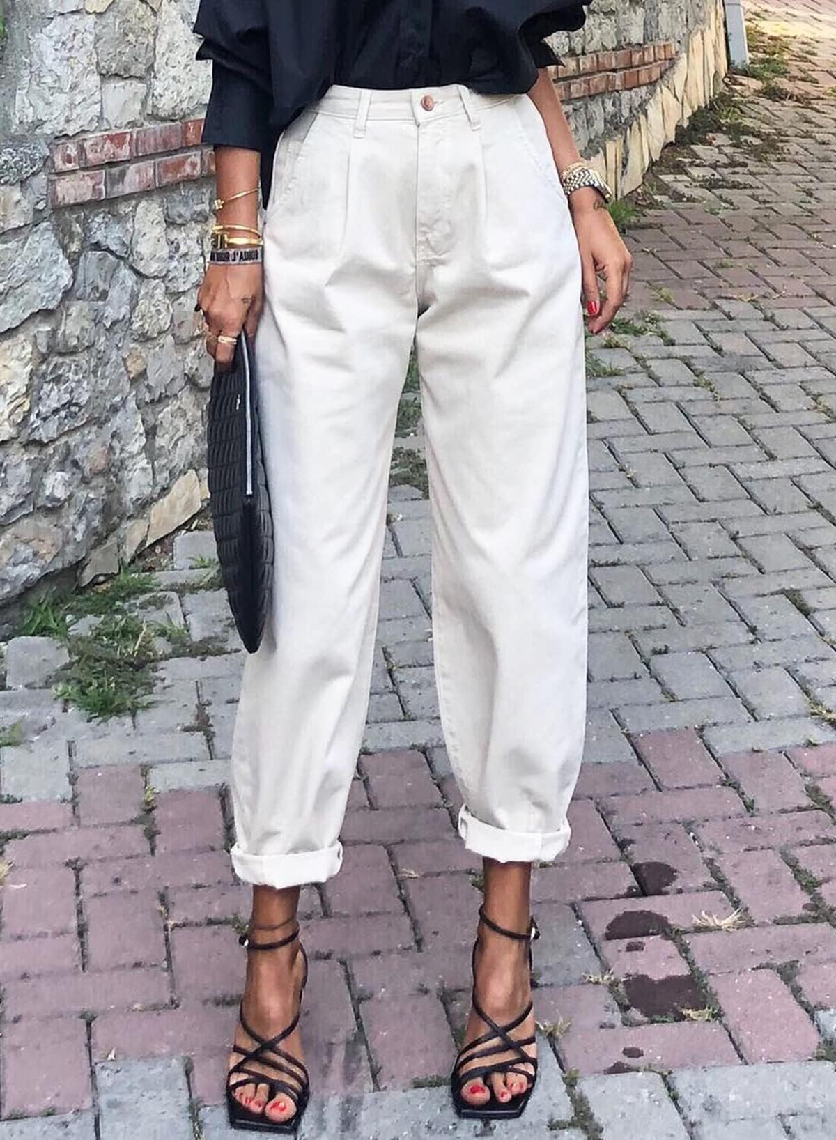 Foto 4 pulgar | Vaqueros Elegantes Para Mujer, Cintura Alta, Casuales, Holgados, Blancos, Talla 18 - Venta Internacional.