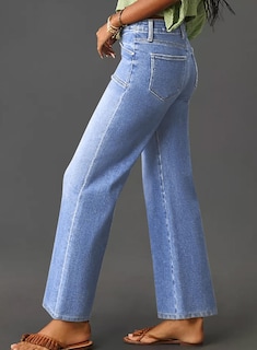 Foto 5 | Vaqueros Elegantes, Holgados, De Cintura Alta, Pierna Ancha, Azul, Talla 10 - Venta Internacional.