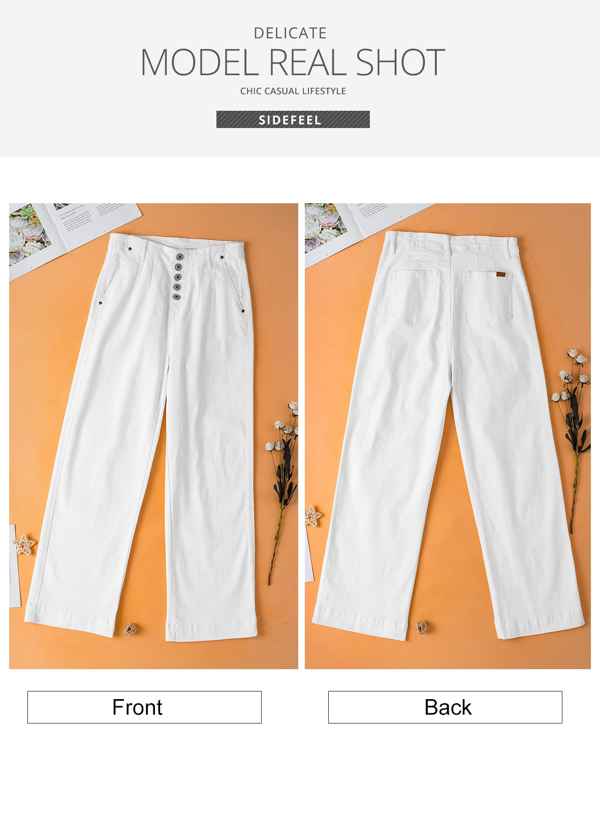 Foto 7 pulgar | Jeans Sidefeel Cintura Alta con Botones para Mujer - Venta Internacional