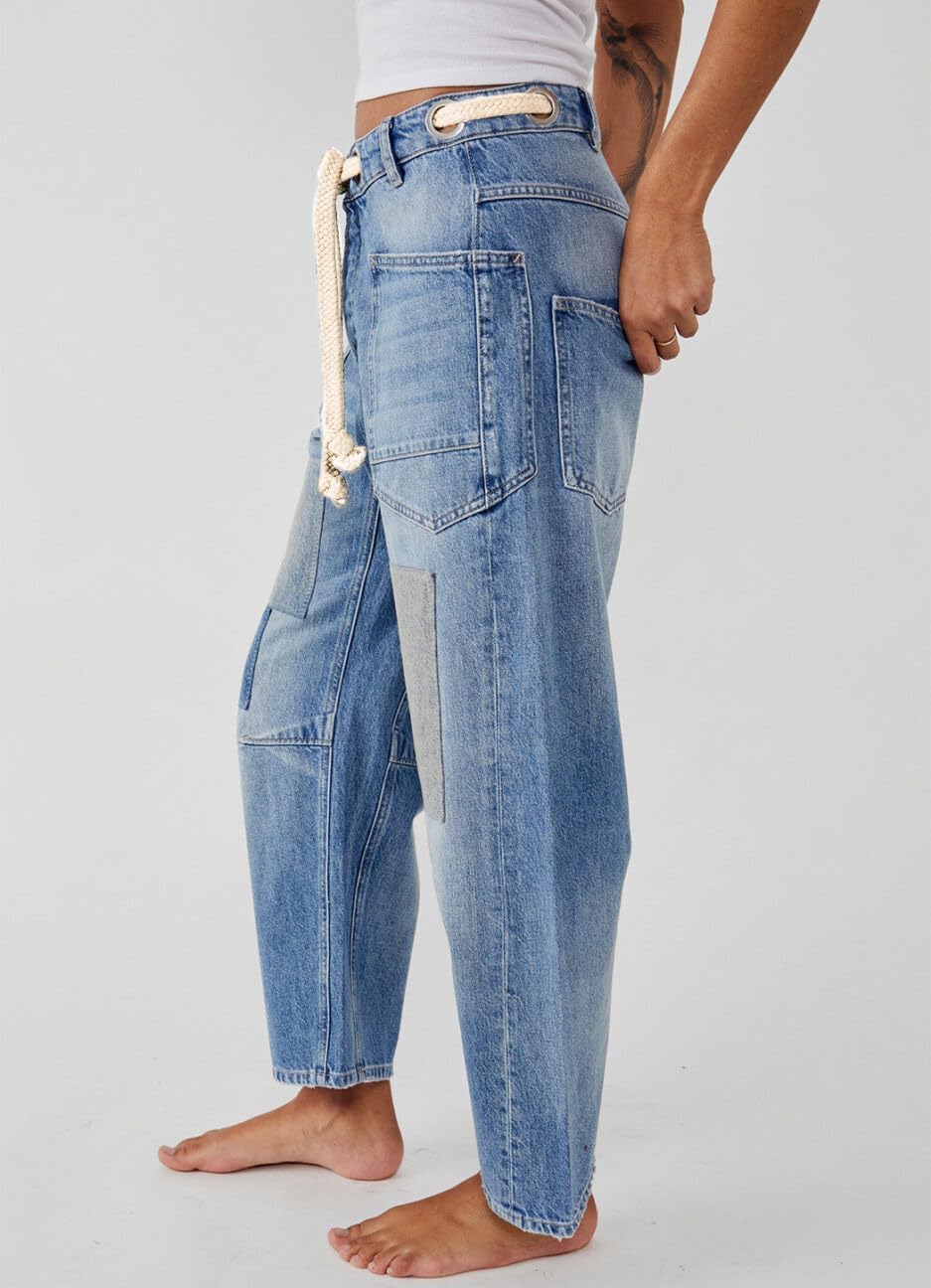 Foto 3 pulgar | Jeans Kedera, Holgados, Con Forma De Herradura, Pierna Ancha, Vaqueros Azules Para Mujer - Venta Internacional.