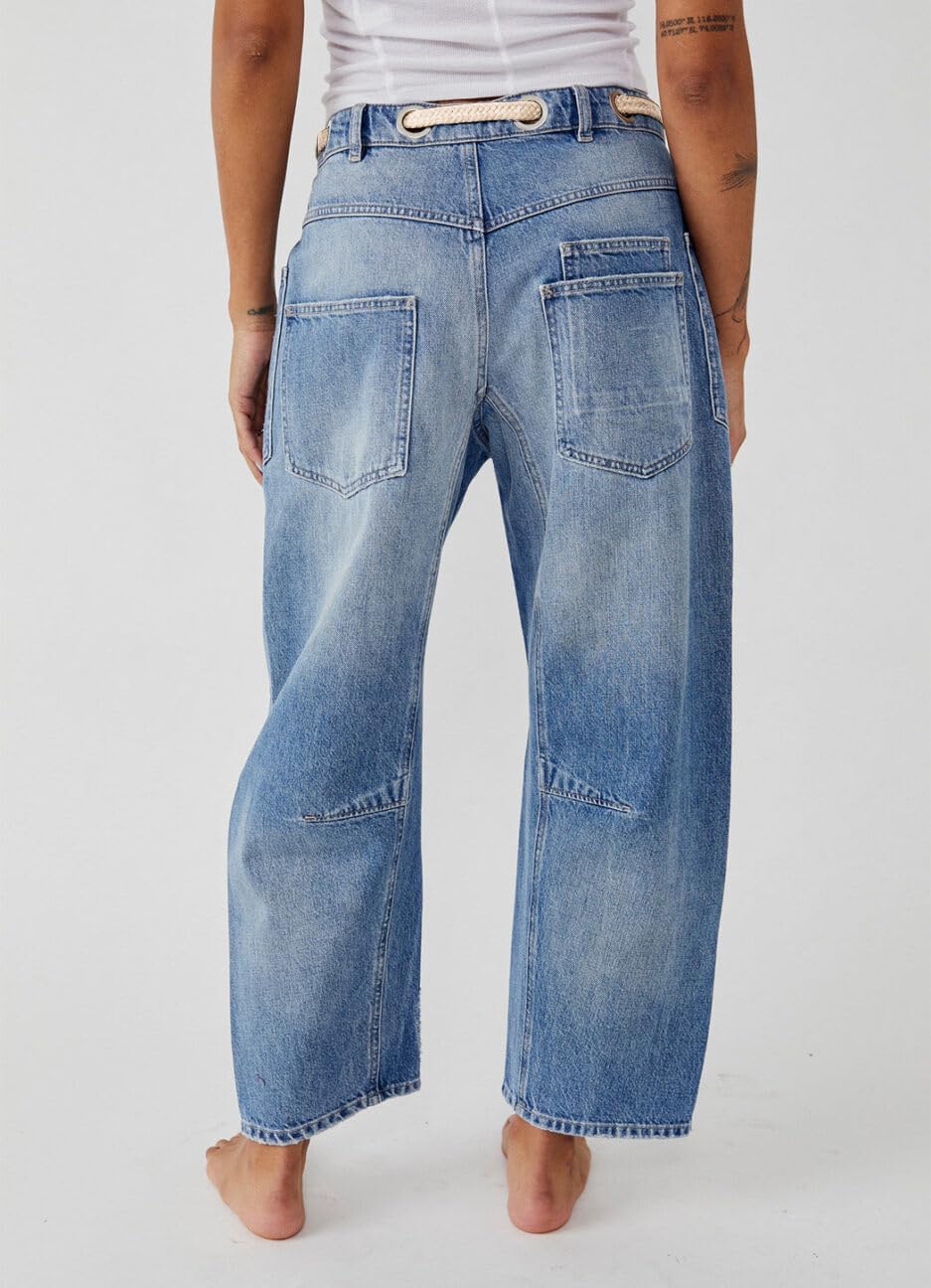 Foto 4 pulgar | Jeans Kedera, Holgados, Con Forma De Herradura, Pierna Ancha, Vaqueros Azules Para Mujer - Venta Internacional.