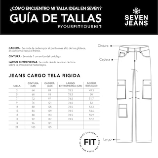 Foto 5 | Jeans Recto Cargo Mujer Push Up Seven Jeans 9926stcl