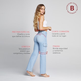 Foto 6 | Jeans Recto Cargo Mujer Push Up Seven Jeans 9926stcl