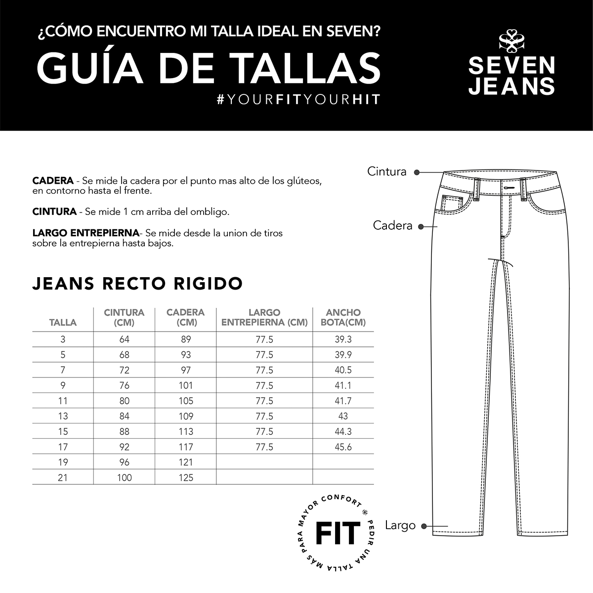 Foto 6 pulgar | Jeans Recto Mujer Cintura Alta Confort Seven Jeans 4241stmo