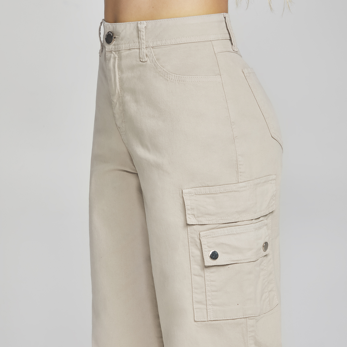 Foto 4 pulgar | Jeans Recto Cargo Mujer Cintura Alta Seven Jeans 0032kaki