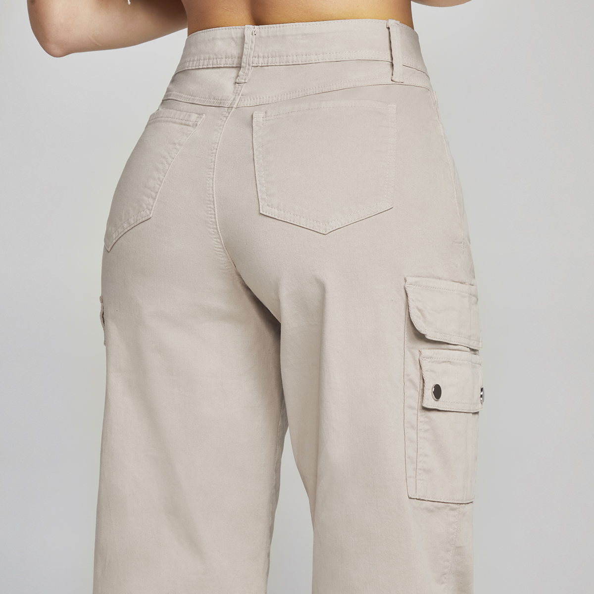 Foto 4 | Jeans Recto Cargo Mujer Cintura Alta Seven Jeans 0032kaki