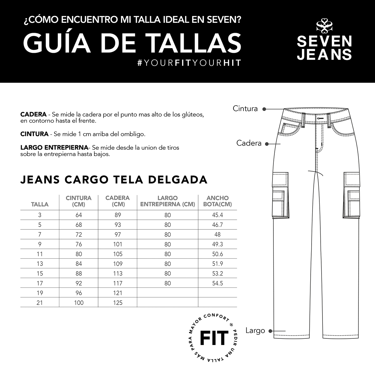 Foto 6 pulgar | Jeans Recto Cargo Mujer Cintura Alta Seven Jeans 0032kaki