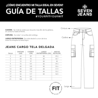 Foto 5 | Jeans Recto Cargo Mujer Cintura Alta Seven Jeans 0032kaki