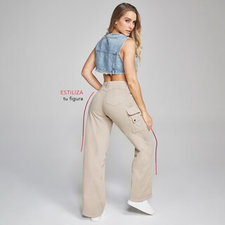 Foto 6 | Jeans Recto Cargo Mujer Cintura Alta Seven Jeans 0032kaki
