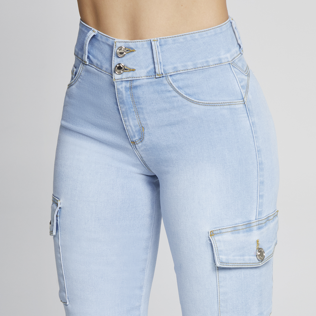 Foto 4 pulgar | Jeans Recto Cargo Mujer Push Up Seven Jeans 9926stcl