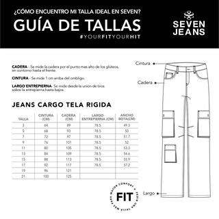 Foto 5 | Jeans Recto Cargo Mujer Push Up Seven Jeans 9926stcl