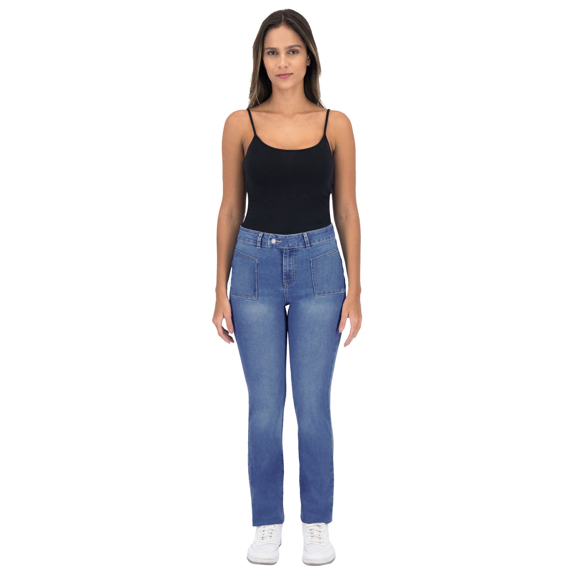 Foto 3 | Pantalón Recto Britos Jeans Mujer Mezclilla Azul 025581