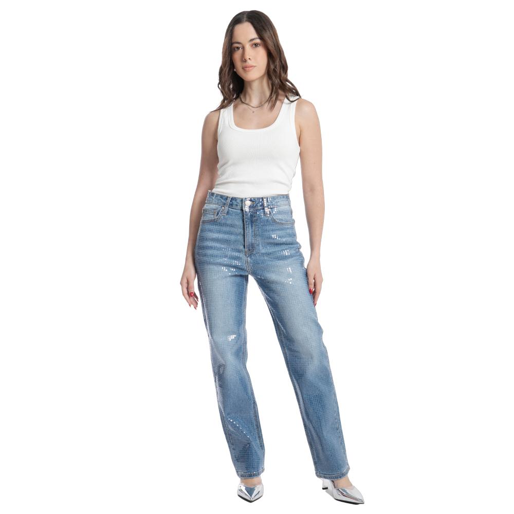 Foto 5 pulgar | Pantalón Straight Mujer Balam Bl6986 Azul