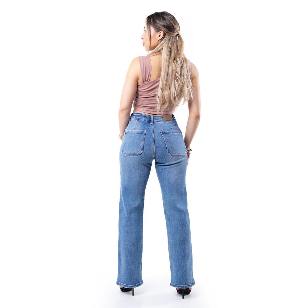 Foto 3 pulgar | Jeans Wide Leg Fit /juvenil, 1502 (mezclilla Tono Claro) Azul