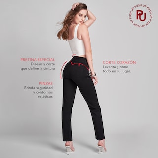 Foto 6 | Jeans Recto Mujer Push Up Stretch Seven Jeans 1177ngro