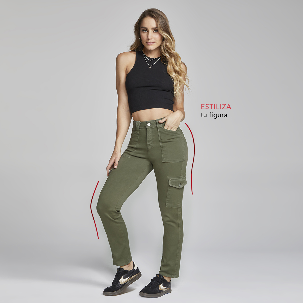Foto 6 | Jeans Recto Cargo Mujer  Cintura Alta Seven Jeans 9974oliv