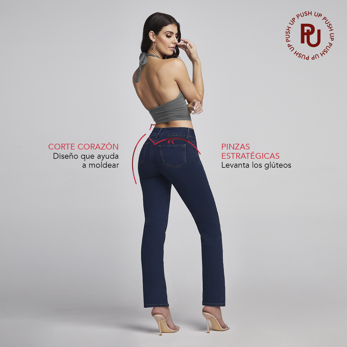 Foto 7 pulgar | Jeans Recto Mujer Push Up Cintura Alta Stretch Seven Jeans 1177ston