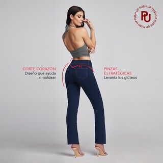 Foto 6 | Jeans Recto Mujer Push Up Cintura Alta Stretch Seven Jeans 1177ston