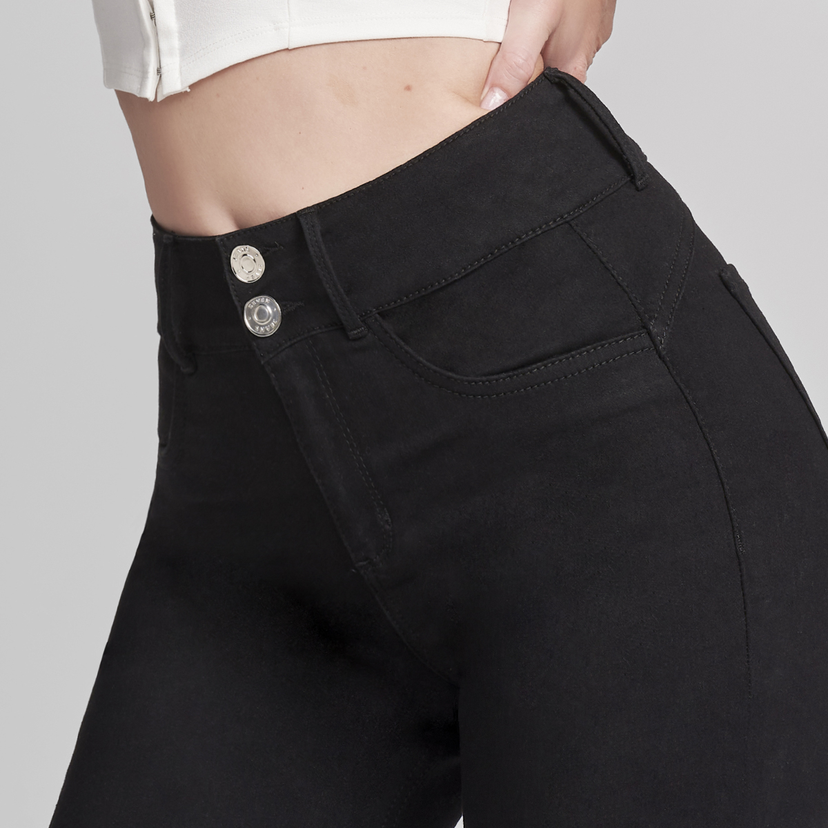 Foto 4 pulgar | Jeans Recto Mujer Push Up Stretch Seven Jeans 1177ngro