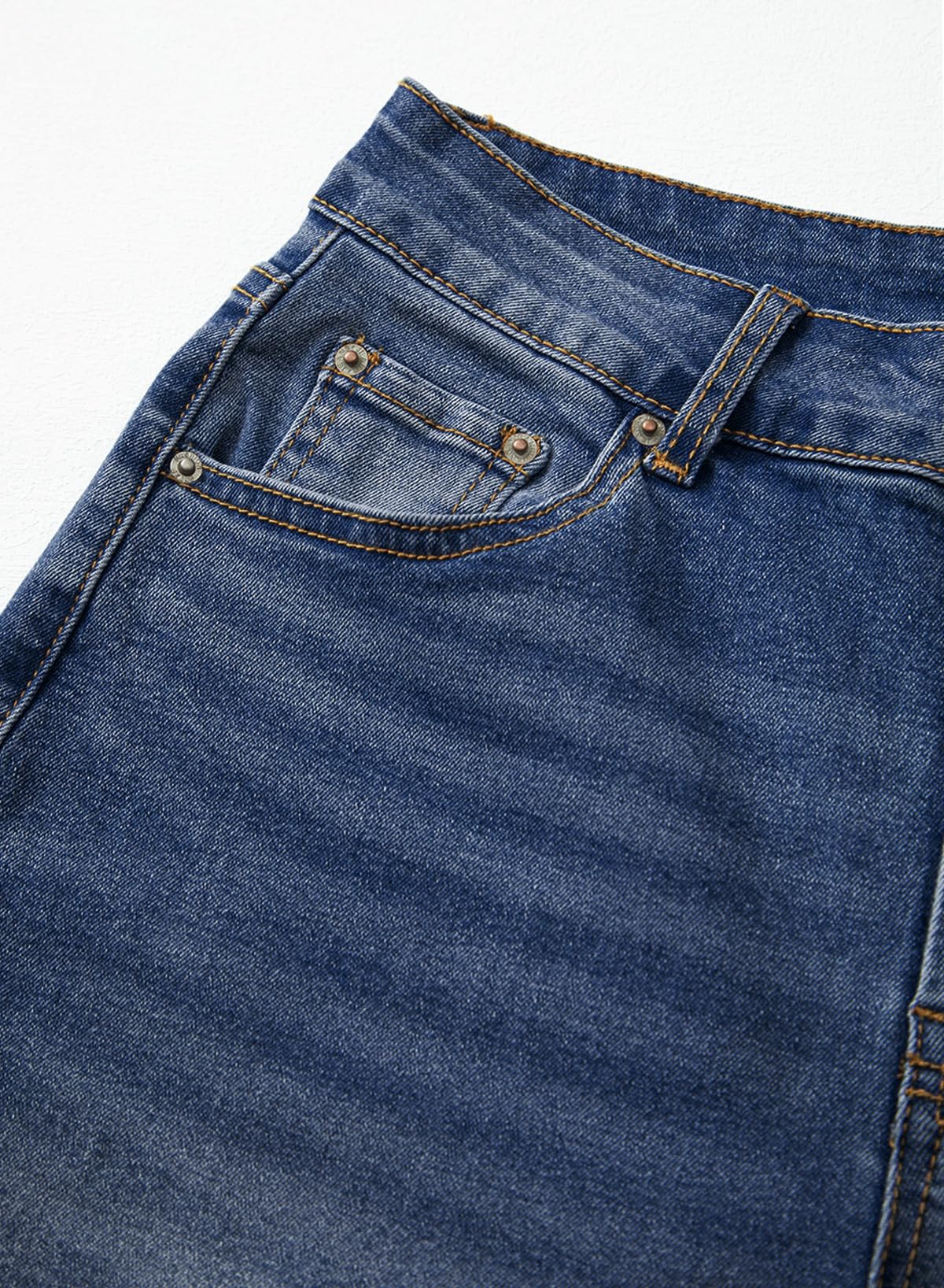 Foto 5 | Pantalones Vaqueros Elegantes De Cintura Alta, Rectos, Pernera Ancha, Azul - Venta Internacional.