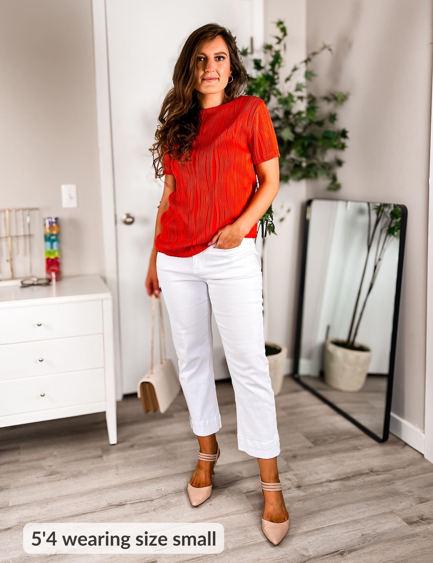 Foto 3 pulgar | Vaqueros Cortos Luvamia De Cintura Alta Blancos Para Mujer, Talla M - Venta Internacional.
