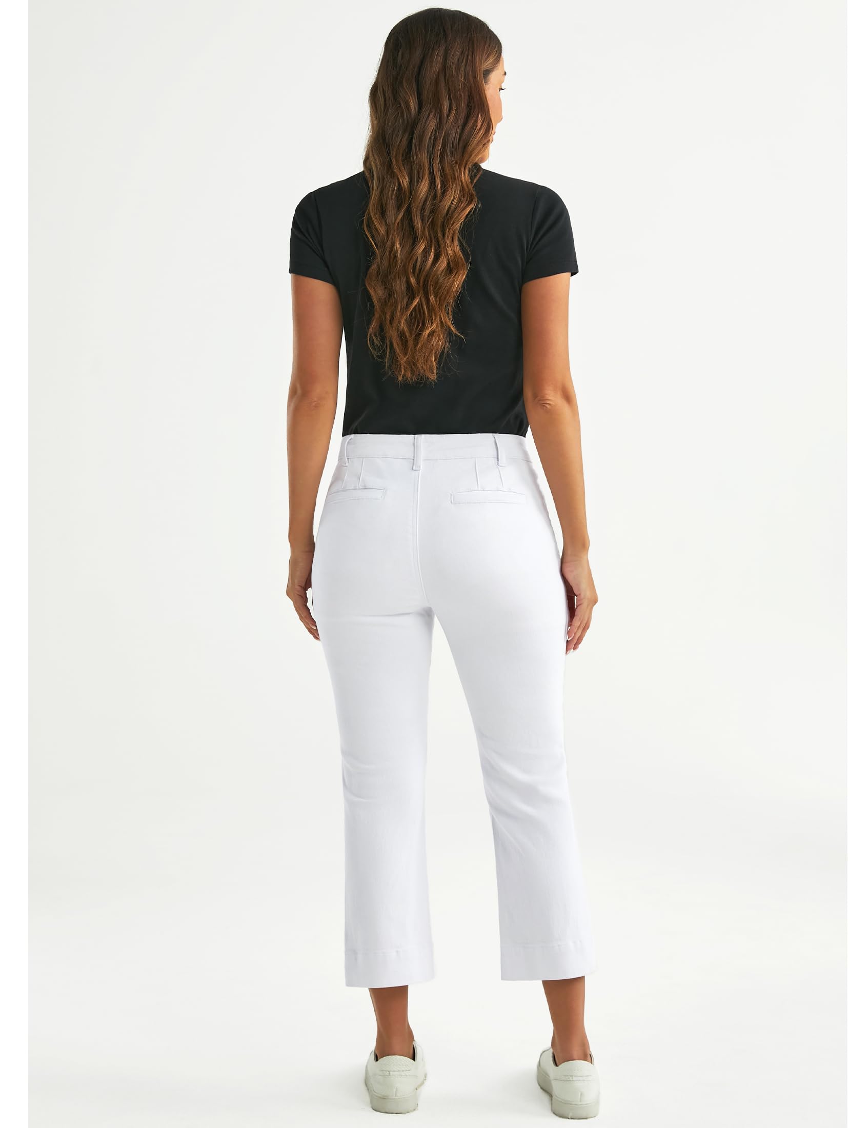 Foto 8 pulgar | Vaqueros Cortos Luvamia De Cintura Alta Blancos Para Mujer, Talla M - Venta Internacional.