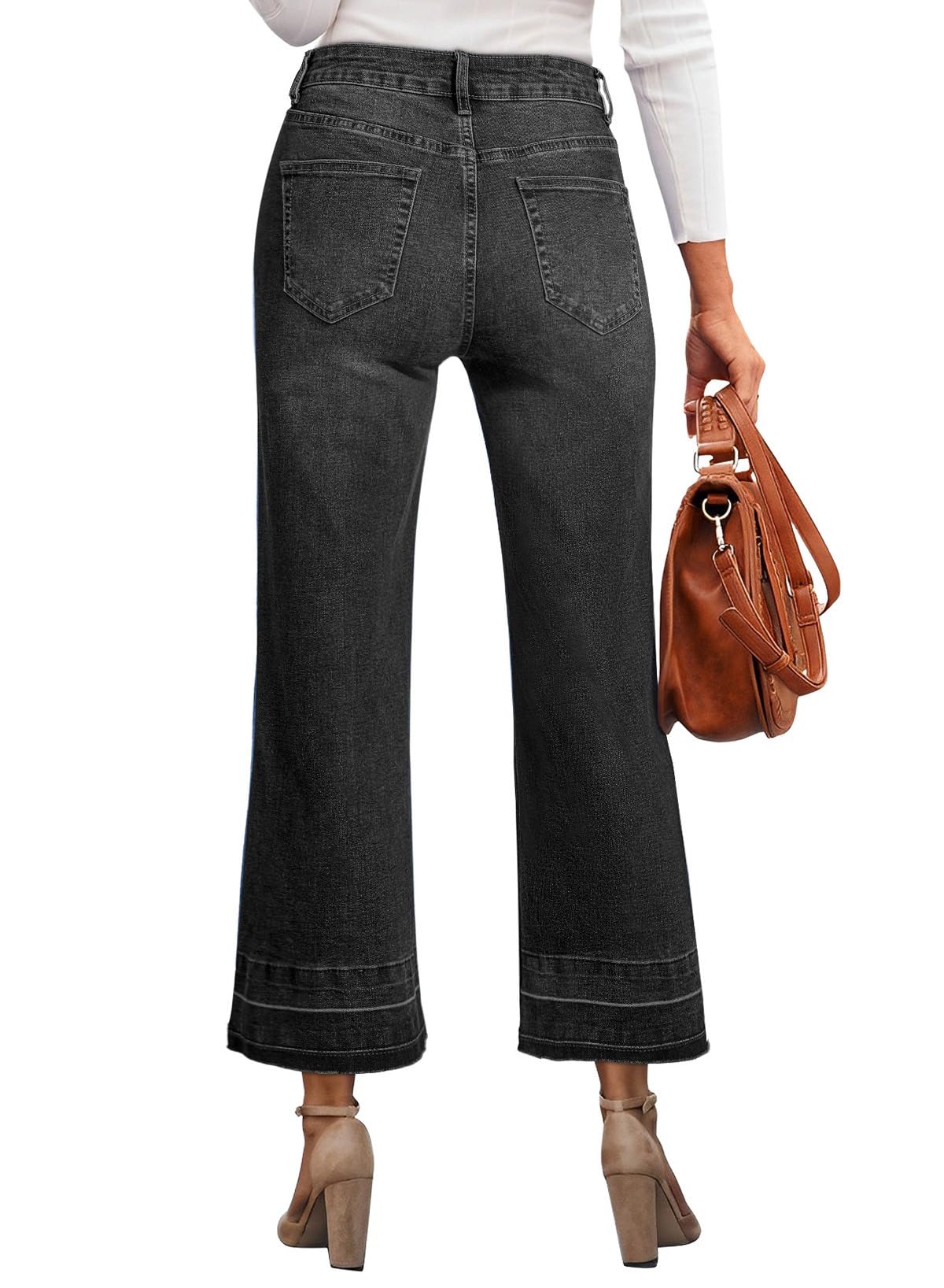 Foto 5 pulgar | Jeans Astylish Para Mujer, Cintura Alta, Pierna Recta, Color Negro - Venta Internacional.