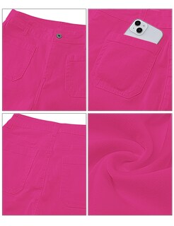 Foto 5 | Vaqueros Luvamia De Pierna Ancha, Acampanados, Cintura Alta, Vaqueros Cortos, Rosa - Venta Internacional.
