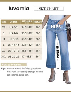 Foto 4 | Pantalones Vaqueros Anchos Luvamia, Modernos Pantalones De Mezclilla Acampanados De Cintura Alta - Venta Internacional.