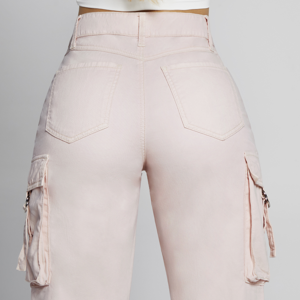 Foto 4 | Jeans Pierna Ancha Cargo Mujer Cintura Alta Seven Jeans 9909rosa