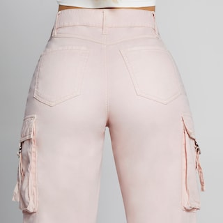 Foto 4 | Jeans Pierna Ancha Cargo Mujer Cintura Alta Seven Jeans 9909rosa