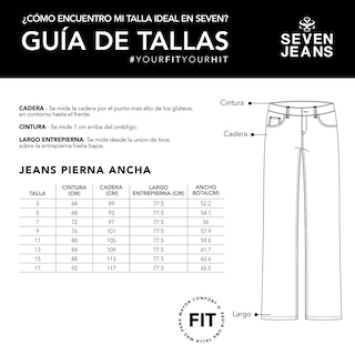 Foto 5 | Jeans Pierna Ancha Mujer Wide Leg Cintura Alta Seven Jeans 4232stcl