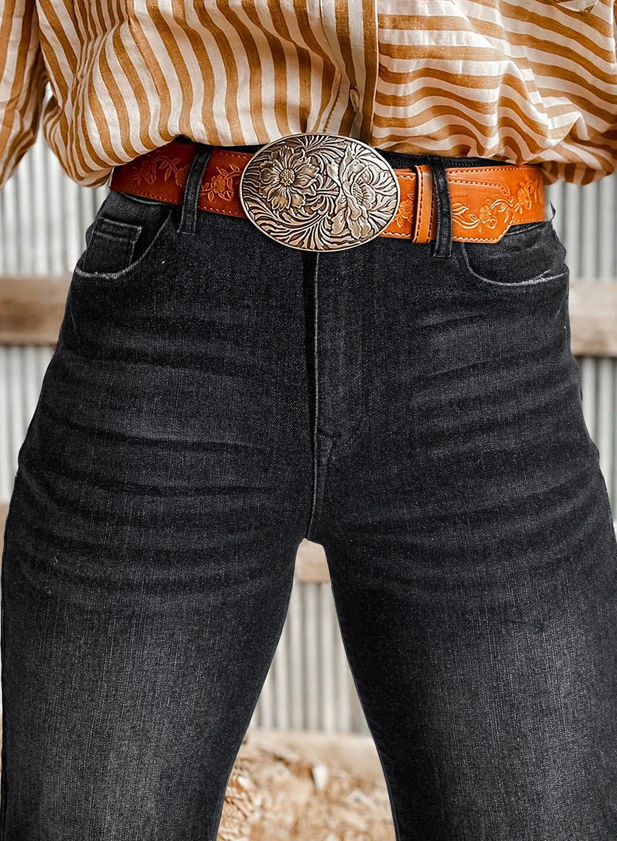 Foto 6 pulgar | Pantalones Vaqueros Elegantes Con Pernera Acampanada Y Cintura Alta Para Mujer, Talla 8, Color Gris - Venta Internacio
