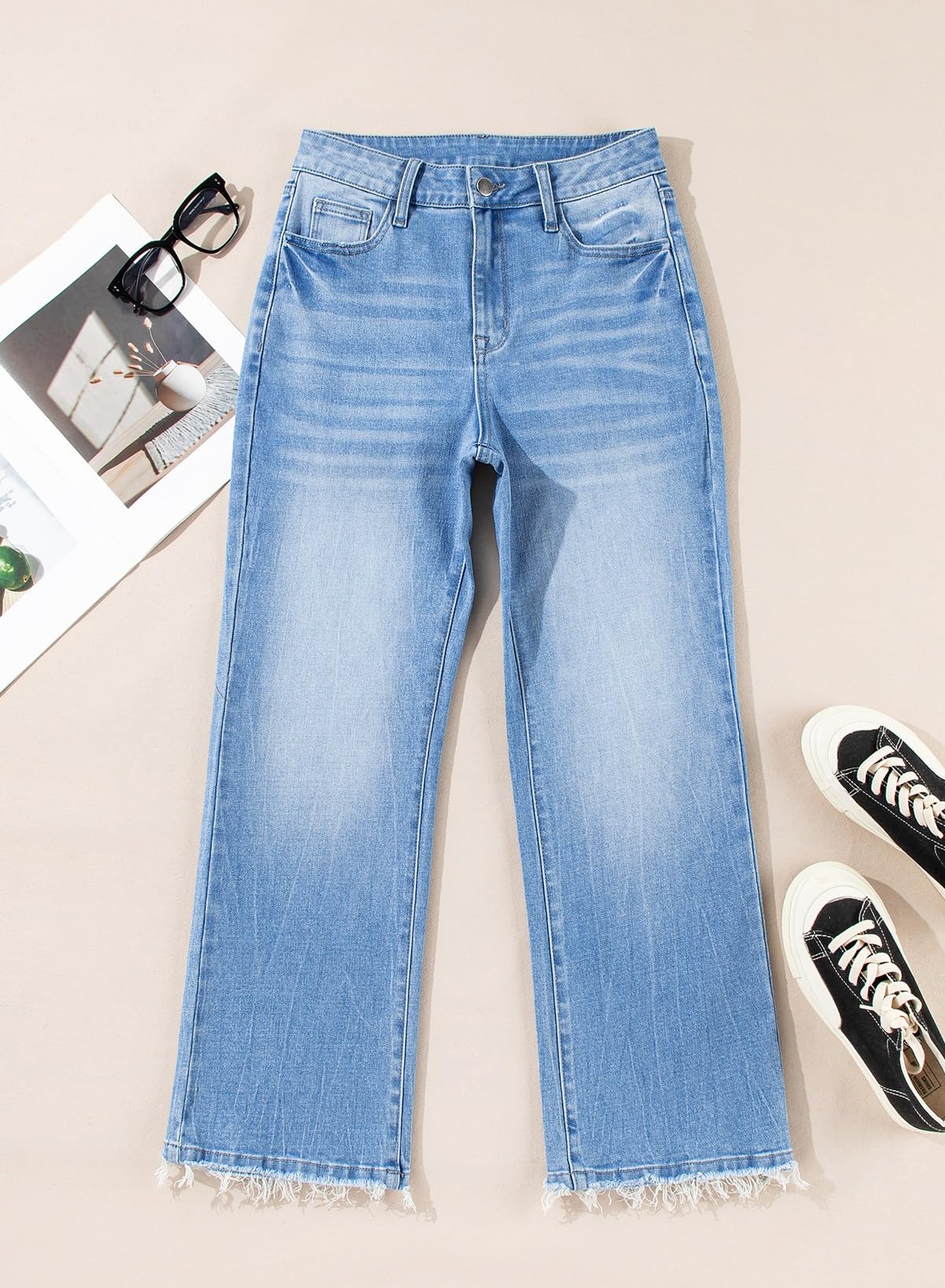 Foto 7 pulgar | Vaqueros Astylish Ashleigh, Cintura Alta, Pierna Acampanada, Talla 14 - Venta Internacional.