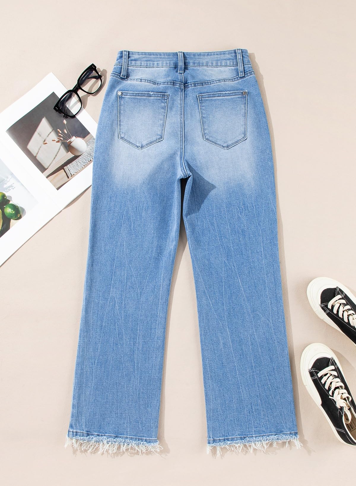 Foto 8 pulgar | Vaqueros Astylish Ashleigh, Cintura Alta, Pierna Acampanada, Talla 14 - Venta Internacional.