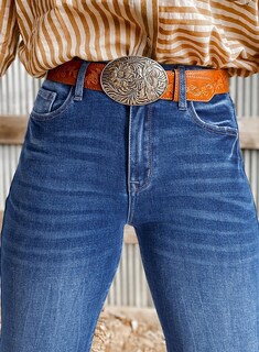 Foto 5 | Pantalones Vaqueros Elegantes, Talle Alto, Pierna Ancha Y Rasgada, Azul 18 - Venta Internacional.