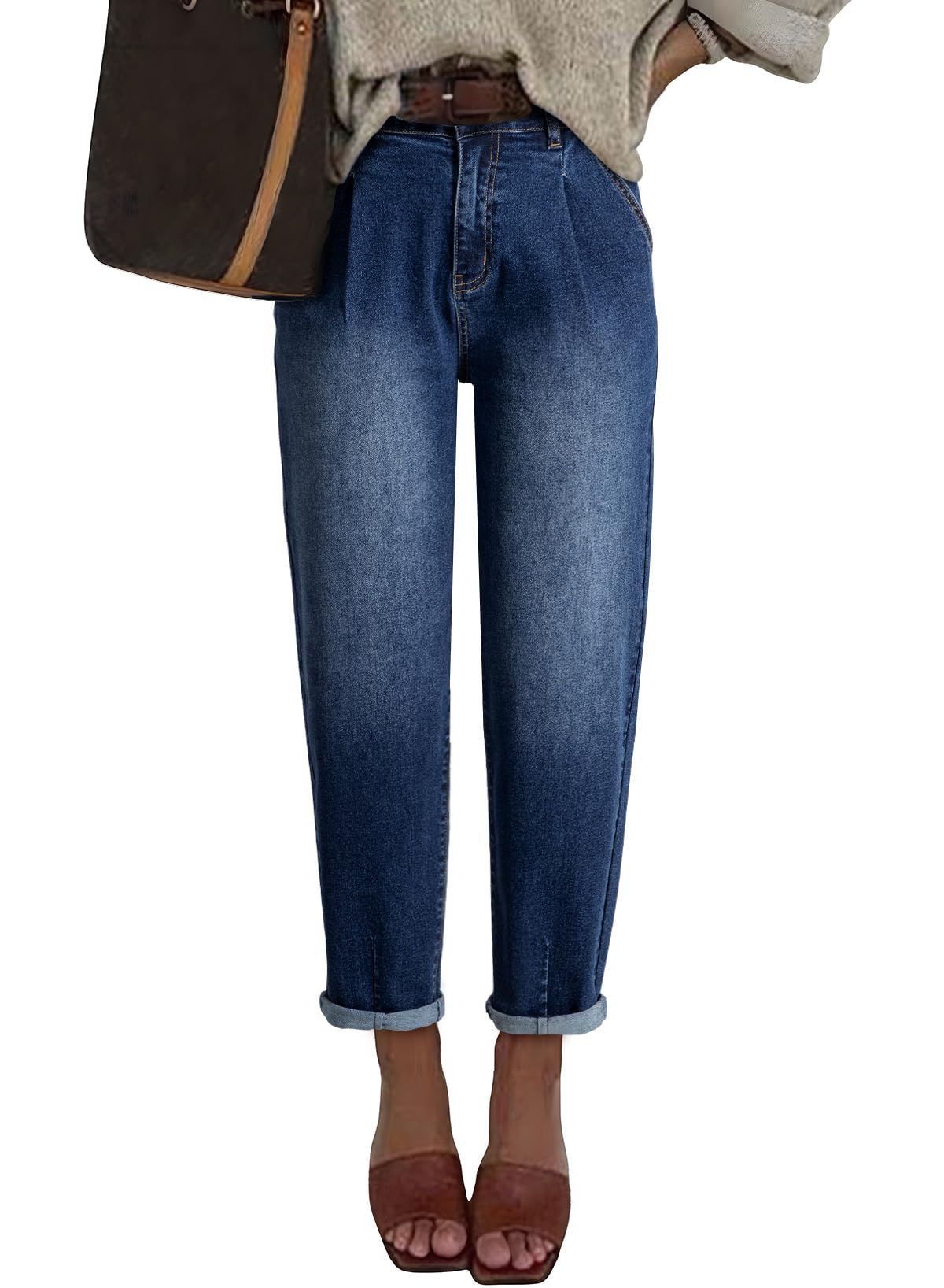 Foto 2 pulgar | Pantalones Cargo Evaless Barrel Jeans Para Mujer, Holgados, De Mezclilla, Azul Marino - Venta Internacional.
